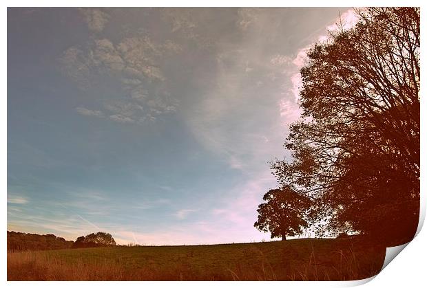 Staunton harold countryside Print by leonard alexander