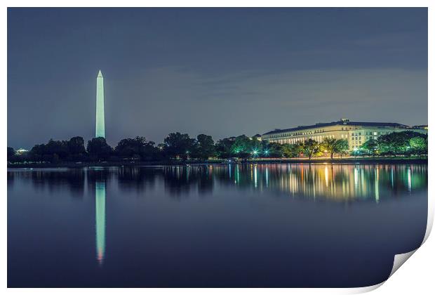 Washington Memorial from the Jefferson Memorial Si Print by Belinda Greb