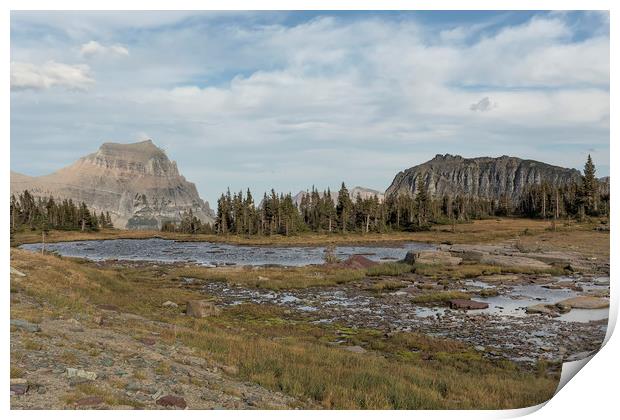 Mt Reynolds and Heavy Runner from Logan Pass Print by Belinda Greb