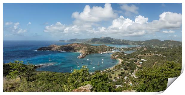 English Harbor as Seen from Shirley Heights  Print by Belinda Greb