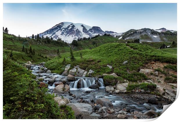 Edith Creek and Mount Rainier Print by Belinda Greb