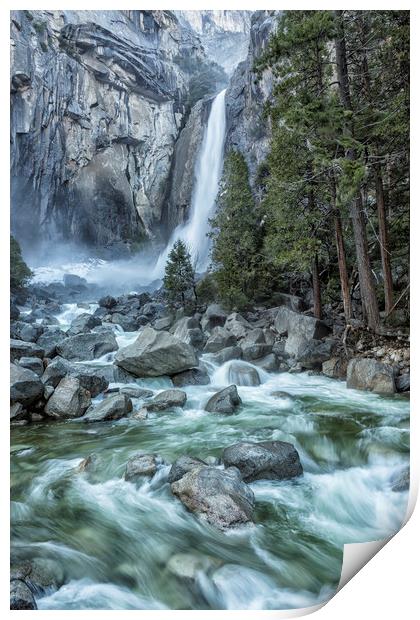 Lower Yosemite Falls Print by Belinda Greb