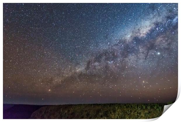 Milky Way over Klip River Valley in Namibia Print by Belinda Greb
