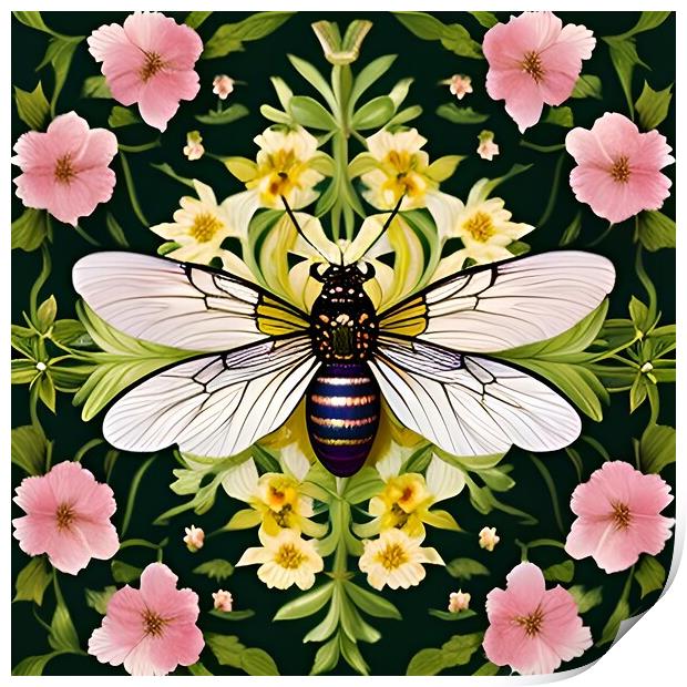 Bee and Flower Print by Scott Anderson