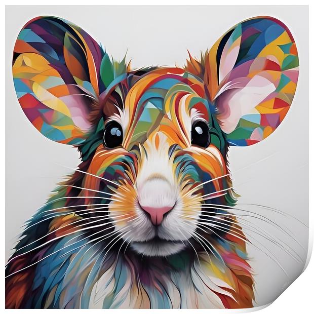 Colourful Mouse Portrait Print by Scott Anderson