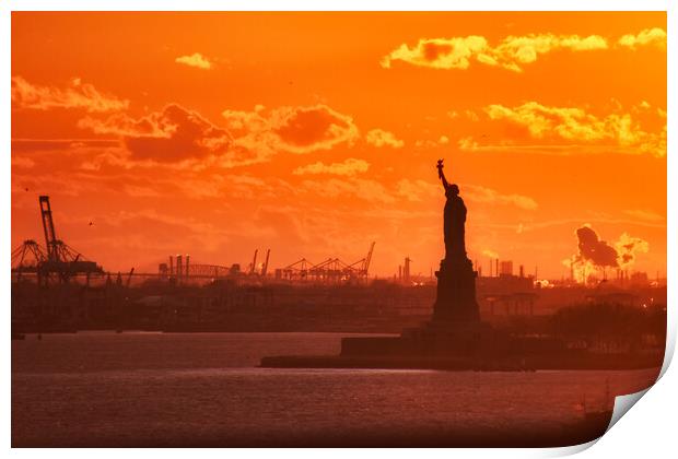 Statue of Liberty Sunset Print by Scott Anderson