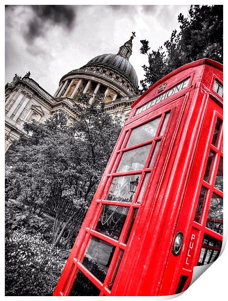  London Phone Box and St Pauls Print by Scott Anderson