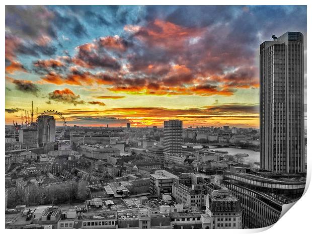 Sunset over London Print by Scott Anderson