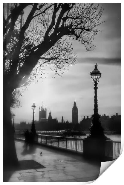Southbank of London and Big Ben Print by Scott Anderson