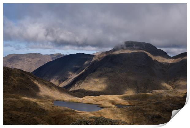 Rolling clouds over Great Gable, The Lake District Print by Dan Ward