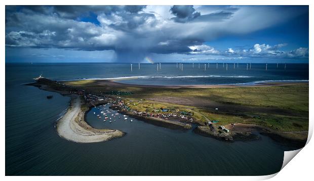 Storm over South Gare Print by Dan Ward