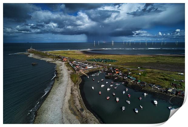 Stormy skies over South Gare Print by Dan Ward