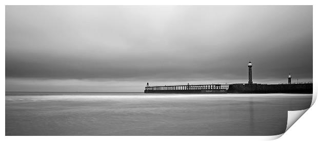 Whitby pier long exposure Print by Dan Ward