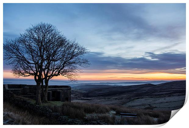 Misty Sunrise from Top Withens Print by Dan Ward