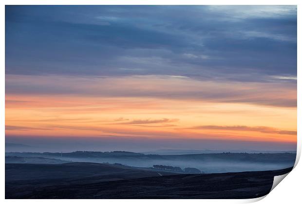 Misty Morning Sunrise Print by Dan Ward