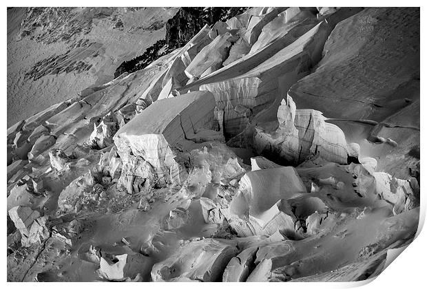  Broken ice, Chamonix Print by Dan Ward