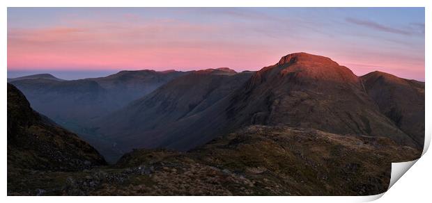 Sunrise over Great Gable, The Lake District Print by Dan Ward