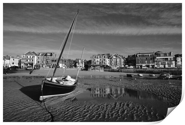 Fishing boat catching the early morning light in St Ives harbour, Cornwall Print by Dan Ward