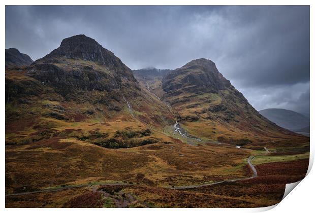 Moody Glencoe, West Scotland Print by Dan Ward