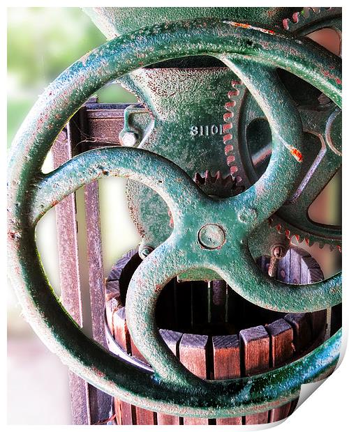 Vintage Wine Press  Print by Tom and Dawn Gari