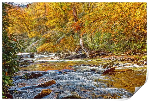  Stream In The Woods Print by Tom and Dawn Gari
