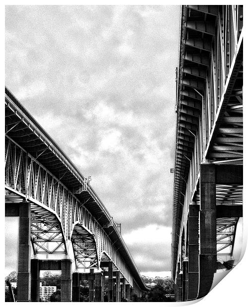  Gold Star Memorial Bridge Black and White Print by Tom and Dawn Gari