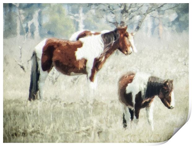  Wild Ponies Print by Tom and Dawn Gari