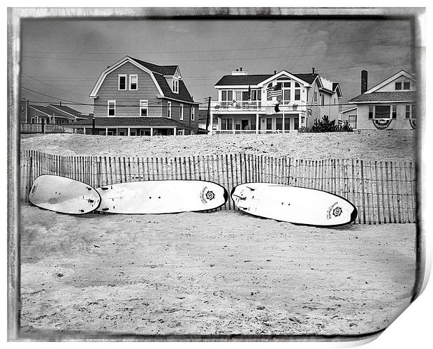  Surf Boards on the Beach Print by Tom and Dawn Gari