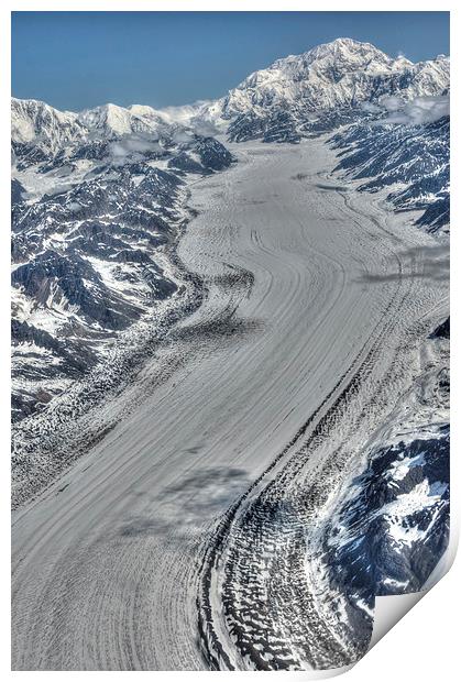 Denali & Glacier Print by Gurinder Punn
