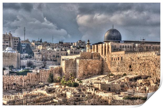 Jerusalem Old City Print by Gurinder Punn