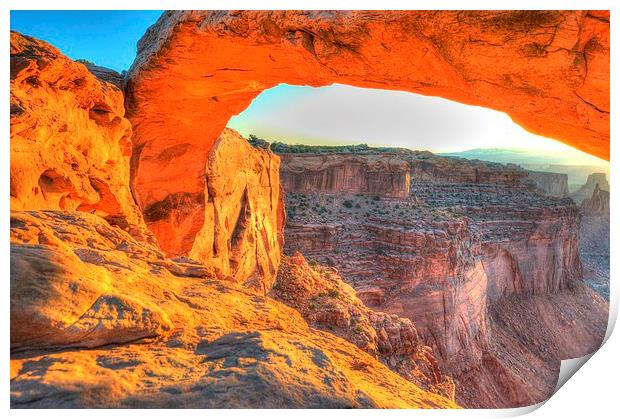 Mesa Arch Canyon Lands Print by Gurinder Punn