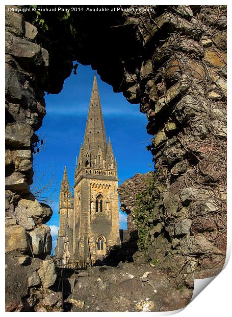 Llandaf Cathedral Print by Richard Parry