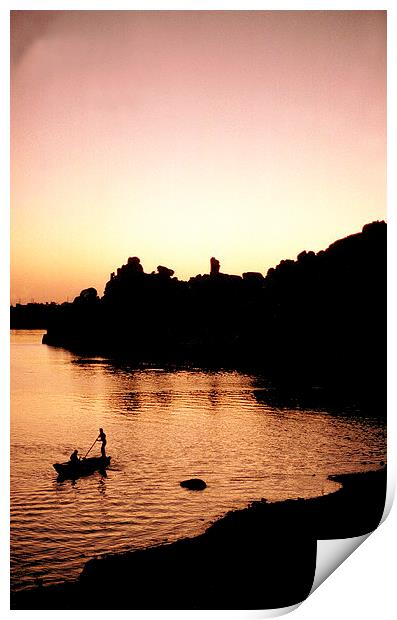 JST2941 Sunset, Temple of Philae Print by Jim Tampin