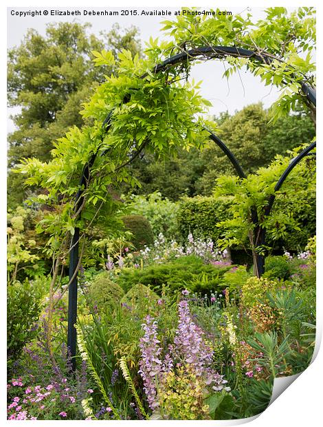 Chenies Manor Garden in the Frame  Print by Elizabeth Debenham