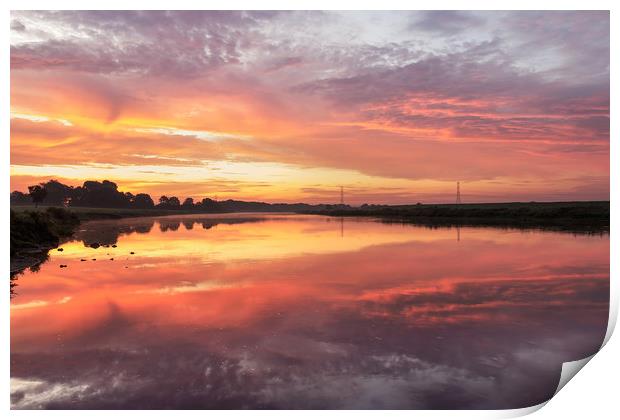 River Trent Sunrise Print by Matt Cottam