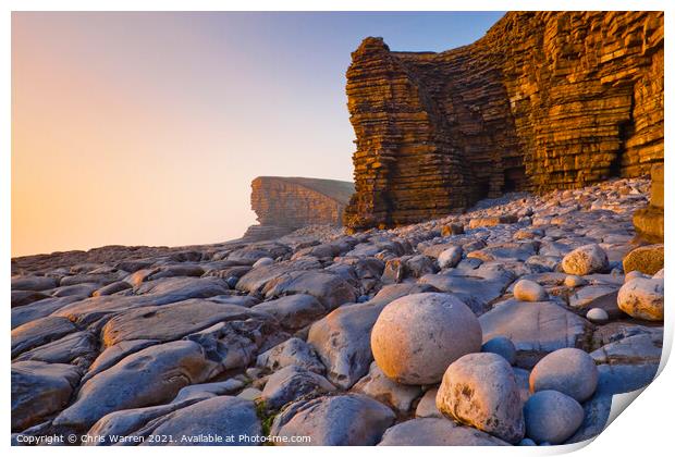 Nash Point nr St Donats Glamorgan Wales  Print by Chris Warren