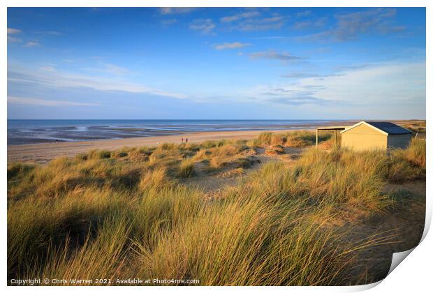 Sand Dunes at Hunstanton beach Norfolk England Print by Chris Warren