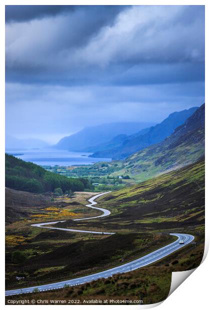 Road to Glen Docherty Loch Maree Scotland Print by Chris Warren