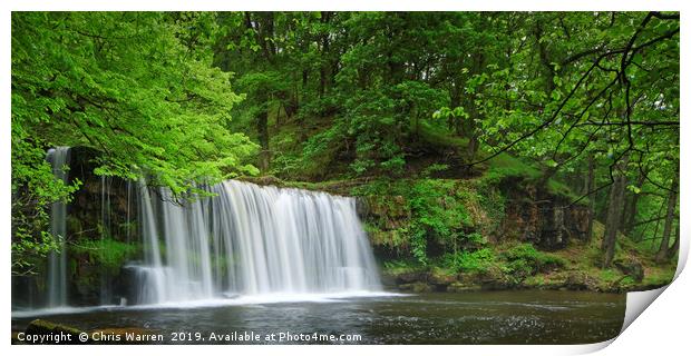 Scwd Ddwli waterfalls in the Neath Valley Wales Print by Chris Warren