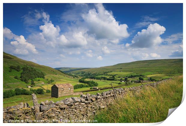Stone barn in the Yorkshire Dales Print by Chris Warren