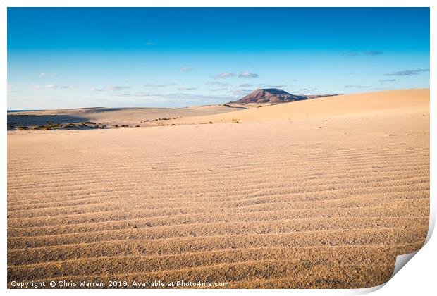 Sand Dunes Corralejo Fuerteventura Print by Chris Warren