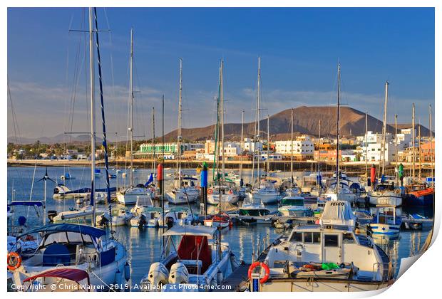 Boats in the Marina Corralejo Fuerteventura Print by Chris Warren
