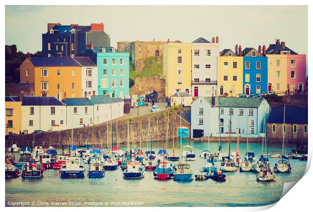 The houses of Tenby Print by Chris Warren