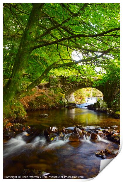 Robbers Bridge Doone Valley Exmoor Print by Chris Warren