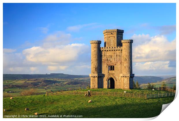 Paxtons Tower Carmarthenshire Print by Chris Warren