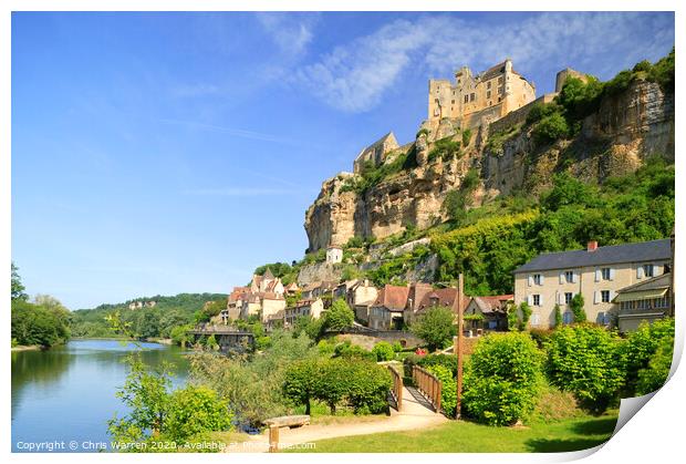 River Dordogne Beynac et Cazenac Dordogne France Print by Chris Warren