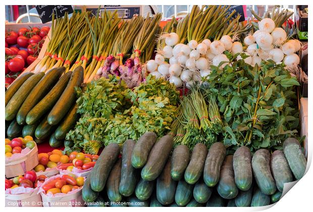 Vegetables Market Stalls L'isle sur la Sorgue Avig Print by Chris Warren