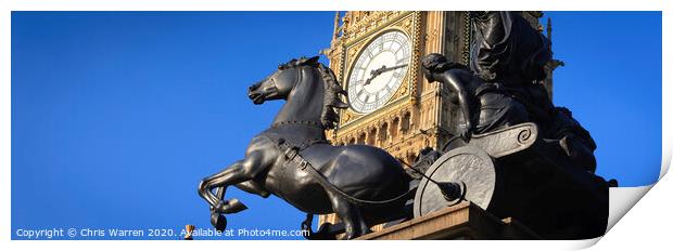 Big Ben and Boadicea's Horse Westminster London  Print by Chris Warren