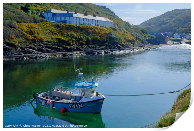 The harbour at Boscastle Cornwall England Print by Chris Warren