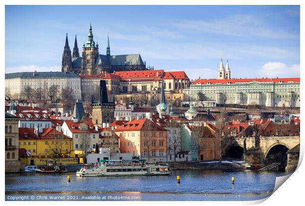 Little Quarter & River Vltava Prague Czeck Republi Print by Chris Warren